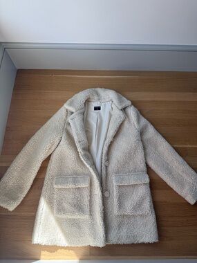 Crewcuts Cream Teddy Jacket - Faux-Sherpa  Button Coat